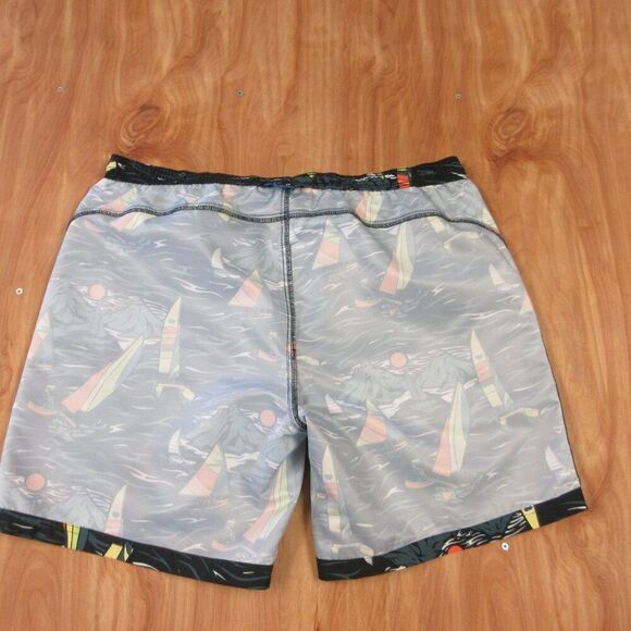 KAVU Sound Shorts Sail Away Night Men Sz XXL Elastic Waist Mesh Pockets Drawcord - Picture 8 of 11